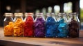 colourful pigments a on a table Royalty Free Stock Photo