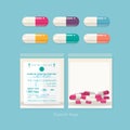 Colourful pills and ziplock bags. medicine -