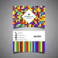Colourful pixel business card design
