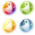 Colourful Planet Earth Globes