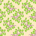 Colourful plant branches seamless background print. repeat pattern background design