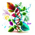 Colourful Plant DNA Spring Time Growth Generative AI Illustration