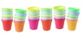 Colourful Plastic Flower Pots Royalty Free Stock Photo
