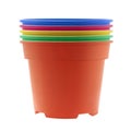 Colourful Plastic Flower Pots Royalty Free Stock Photo