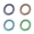 Colourful plastic hair elastics