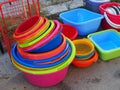 Colourful Plastic Tubs and Buckets