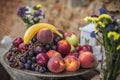 Colourful plate of fruits Royalty Free Stock Photo