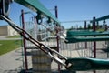 Colourful playground monkey bars in school yard Royalty Free Stock Photo