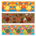 Colourful Polygon Banner Set of Three Royalty Free Stock Photo