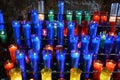 Colourful prayer candles in a church Royalty Free Stock Photo