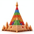 Colourful pyramid, wooden toys, for children, eco-friendly, handmade, Montessori, for children\'s development, with bright