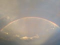 Colourful rainbow with beautiful seven colour in gorgeous sky. Royalty Free Stock Photo