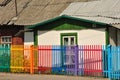 Colourful rainbow fence in Baranovichi, Belarus