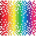 Colourful rainbow made from pixels, vector illustration