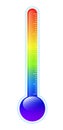 Colourful rainbow thermometer, vector illustration