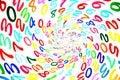 Colourful random numbers in a spiral shape Royalty Free Stock Photo