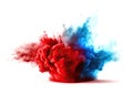 Colourful Red And Blue Smoke Explosion Generative AI Illustration