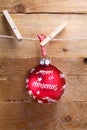 Colourful red merry Christmas bauble Royalty Free Stock Photo