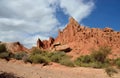 Colourful red rocks of Skazka Fairy tale canyon,Kyrgyzstan