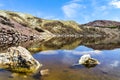 The colourful remains of the former copper mine Parys Mountain near Amlwch on the Isle of Anglesey, Wales, UK Royalty Free Stock Photo