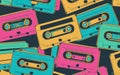 Colourful Retro audio cassette tape illustration