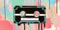 Colourful Retro audio cassette tape illustration