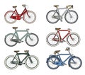 Colourful retro bicycles