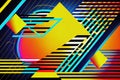 Colourful Retro trendy background pattern Generative AI Illustration