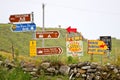 Colourful road signs, Doolin, Ireland