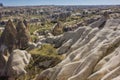 Colourful rock formations. Fairy Chimney or Multihead stone mushrooms. Phallic rock in Cappadocia, turkey. Royalty Free Stock Photo