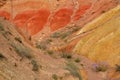 Colourful rocks of Skazka Fairy tale rainbow canyon,Kyrgyzstan