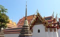 Roofs of the Thai Temple complex buildings, Wat Phra Kaew, Bangkok, Thailand Royalty Free Stock Photo