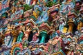 Colourful rooftop of Madurai temple