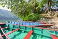 Colourful Rowboats on Phewa Lake on a Sunny Day