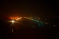 Colourful runway lights around an international airport Royalty Free Stock Photo