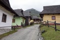 Colourful rural houses in open-air-museum in Vlkolinec near Ruzomberok in Slovakia Royalty Free Stock Photo