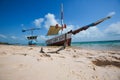 Sail boats on tropical beach Royalty Free Stock Photo