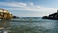 Colourful sailing fisher man boats in Camara de Lobos port, Madeira, Portugal Royalty Free Stock Photo