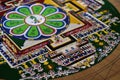 Details of colourful sand Mandala.