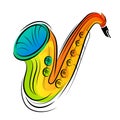 Colourful Saxophone Design Royalty Free Stock Photo