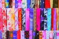 Colourful fabrics for sale in market Royalty Free Stock Photo