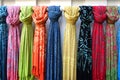 Colourful scarves hanging Royalty Free Stock Photo