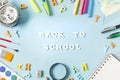 Colourful school supplies framing back school. High quality and resolution beautiful photo concept Royalty Free Stock Photo