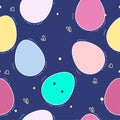 Seamless pattern with easter eggs-Vector