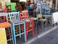 Colourful Second Hand Chairs, Plaka, Athens, Greece