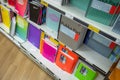 Colourful selection of various sizes and styles of notebooks.