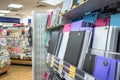 Colourful selection of various sizes and styles of notebooks.