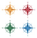 Colourful set of compasses