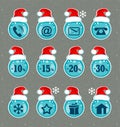 Christmas icons. Xmas sign for web sites. Royalty Free Stock Photo