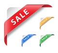 Colourful set of Sale ribbons, vector illustration